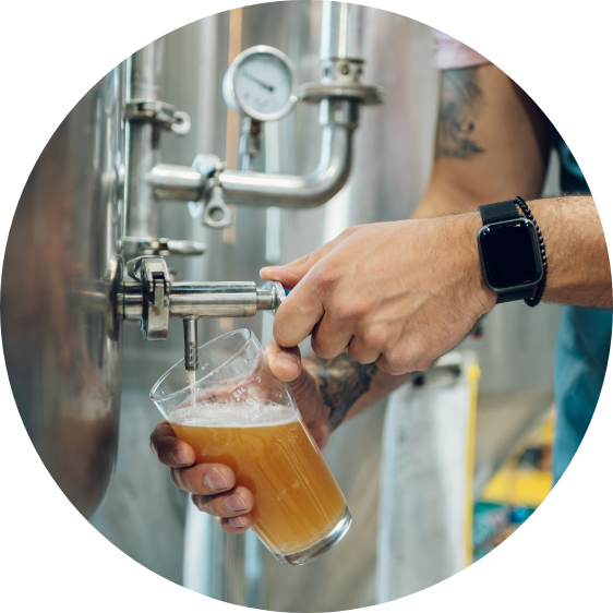 pouring beer from tap