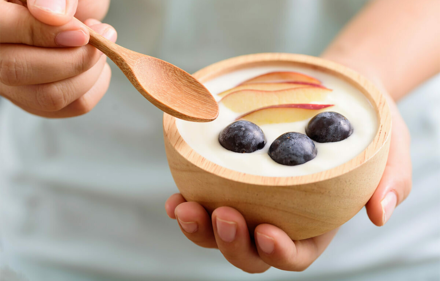 bowl of yogurt with blueberries