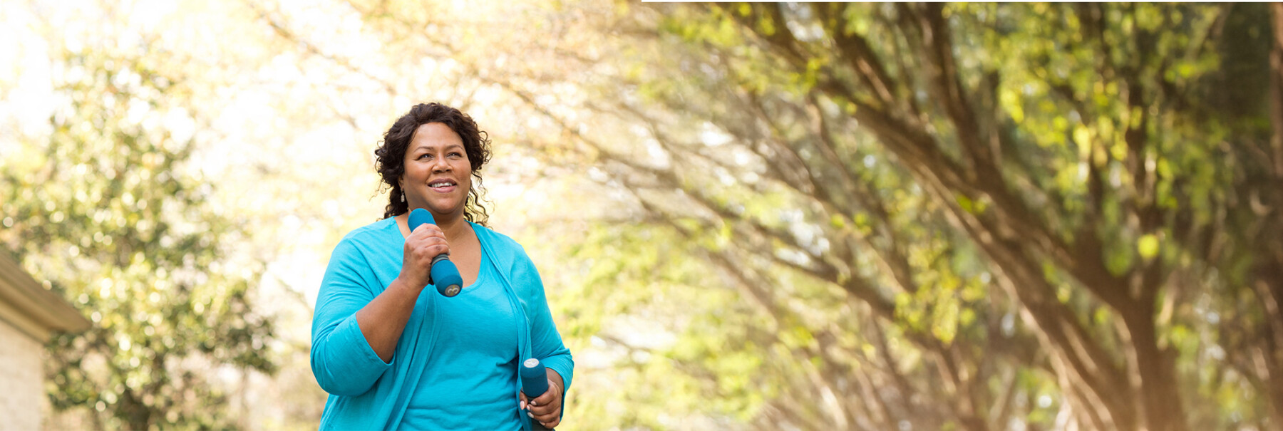 happy woman exercising