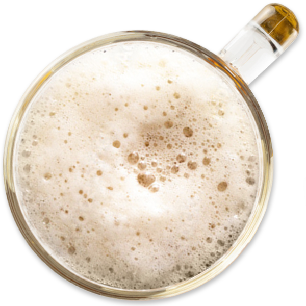 top view of beer in mug