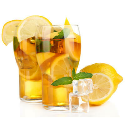 two glasses of lemon iced tea