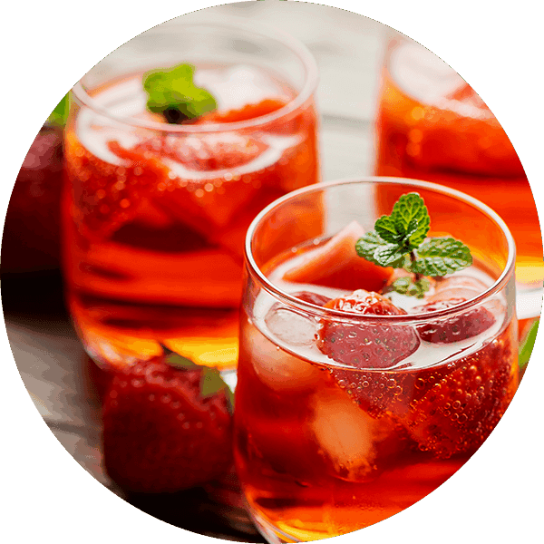 three glasses of iced tea