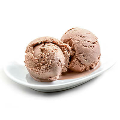 scoops of chocolate ice cream