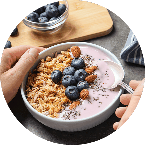 bowl of dairy free yogurt