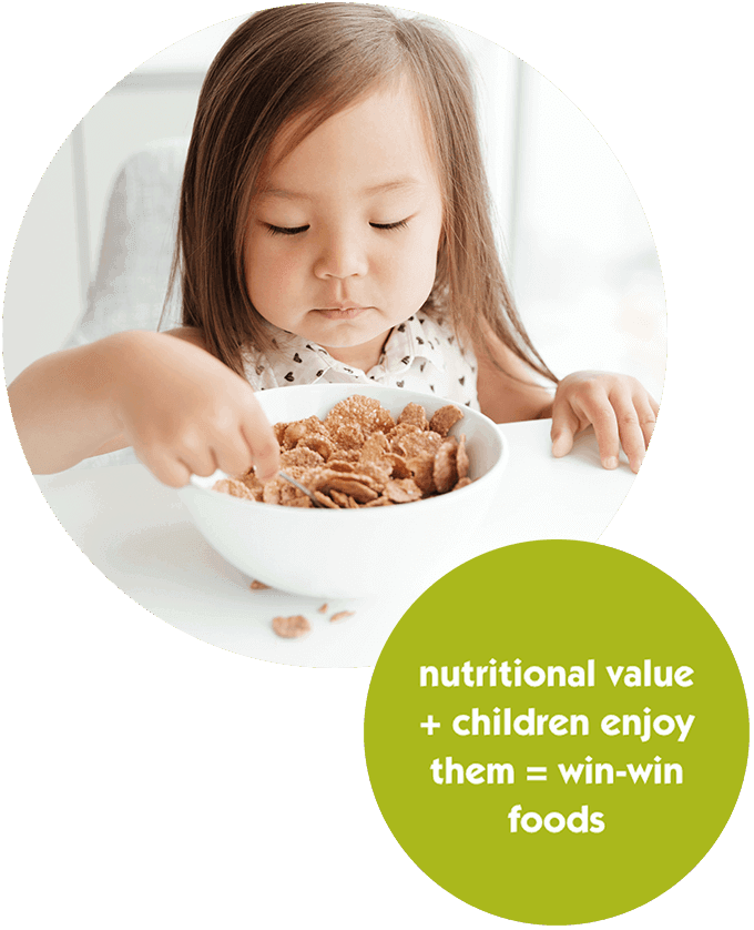young girl eating cereal