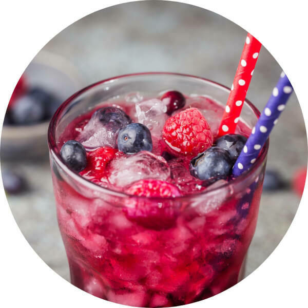 glass of berry soda